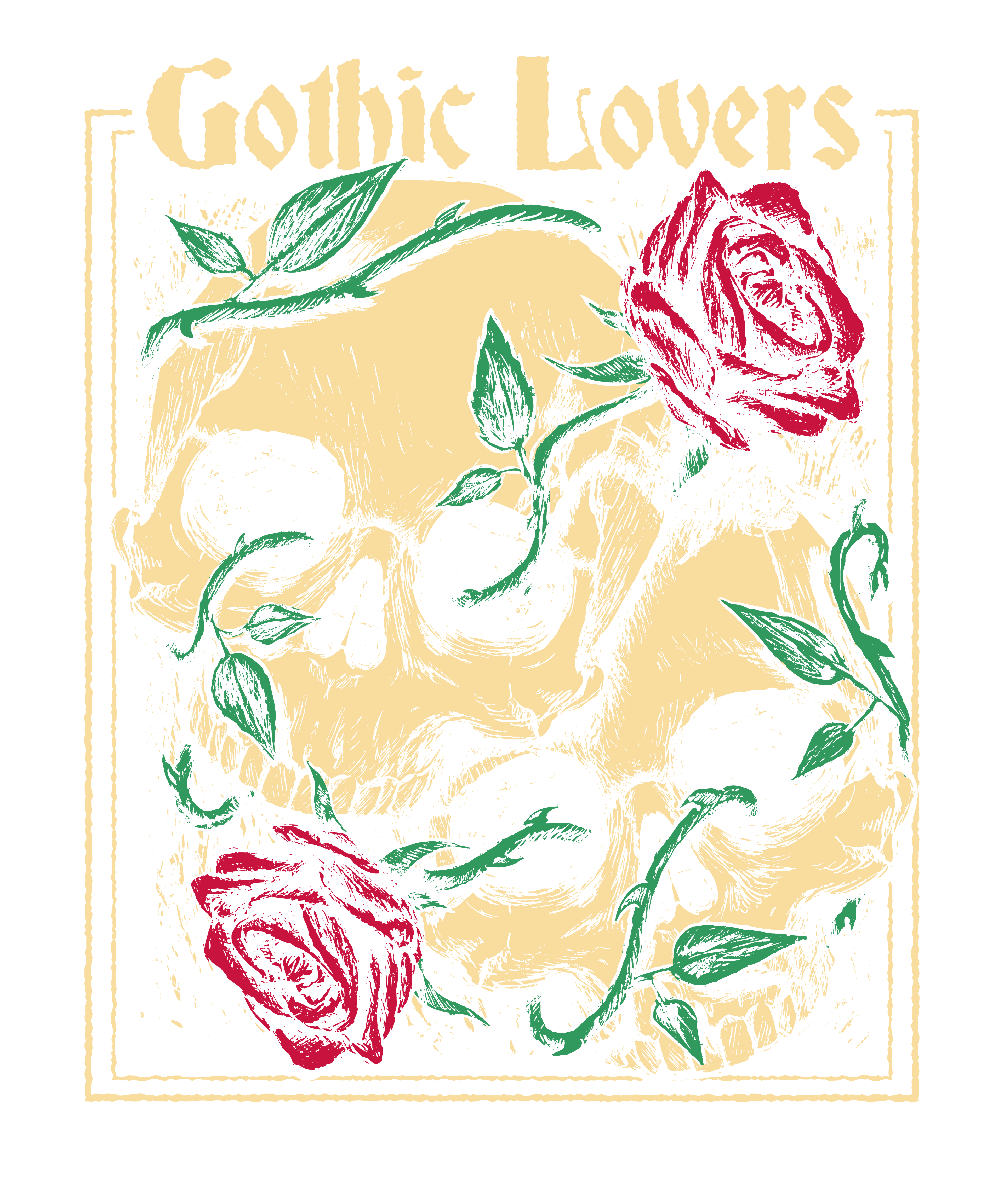 Gothic Skulls Graphic Tee