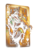 King of spades card graphic on the back of a black oversized tee