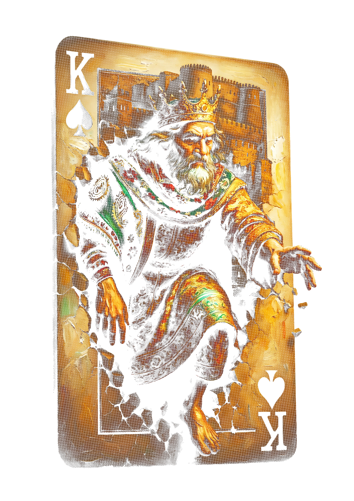 King of spades card graphic on the back of a black oversized tee