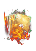 Cards and fortune graphic on the back of a black oversized tee