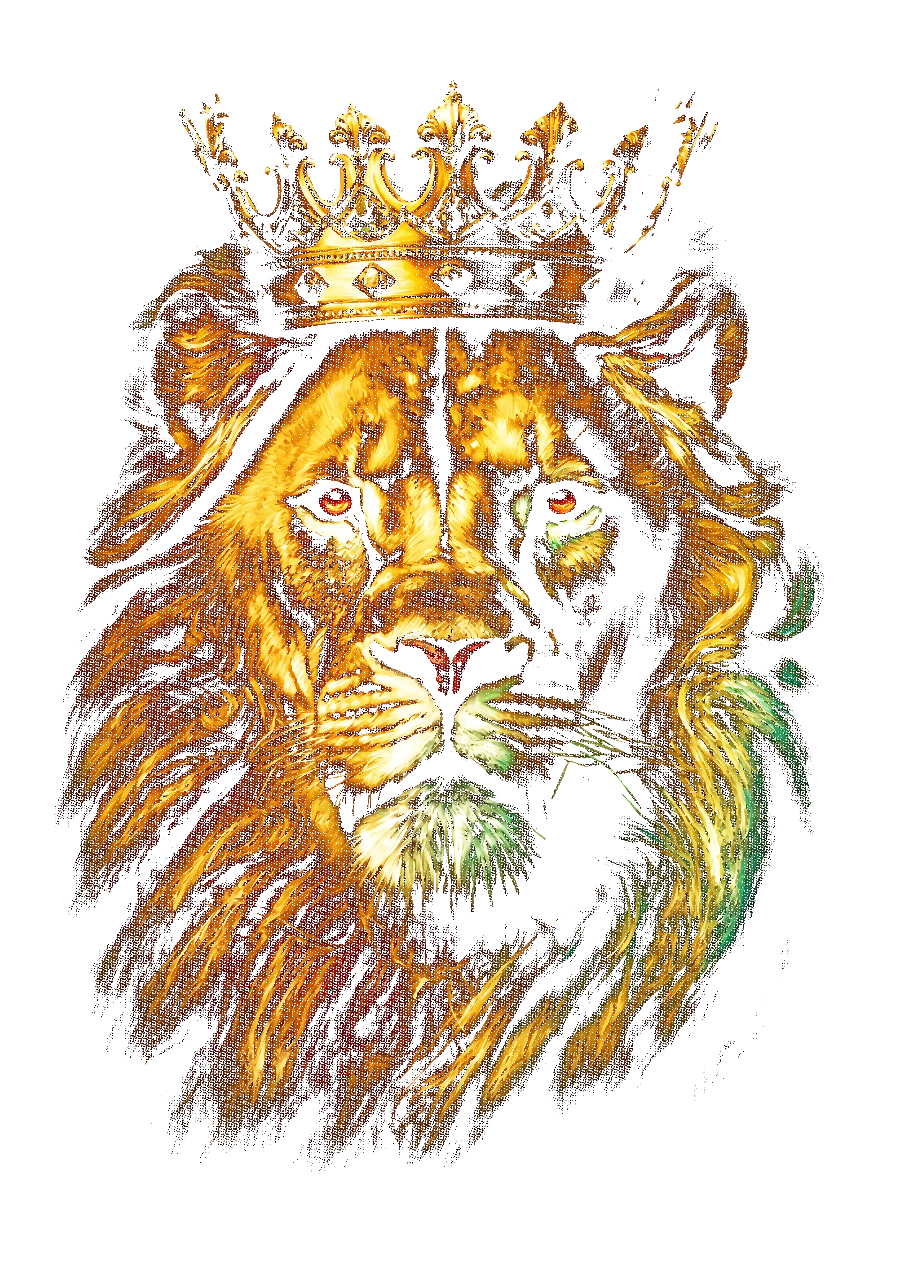 Crowned lion graphic on the back of a black oversized tee