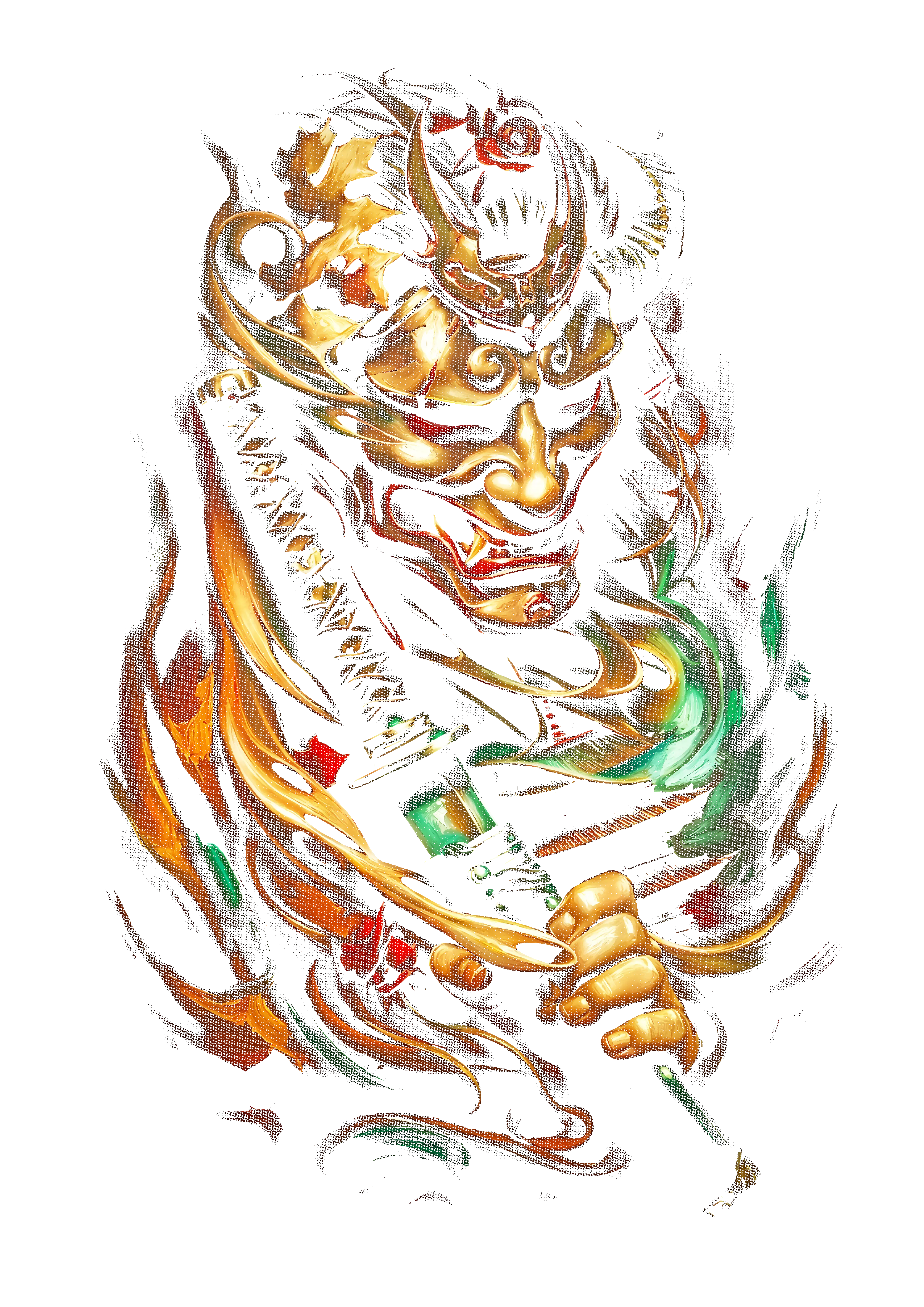 Warrior graphic on the back of a black oversized tee