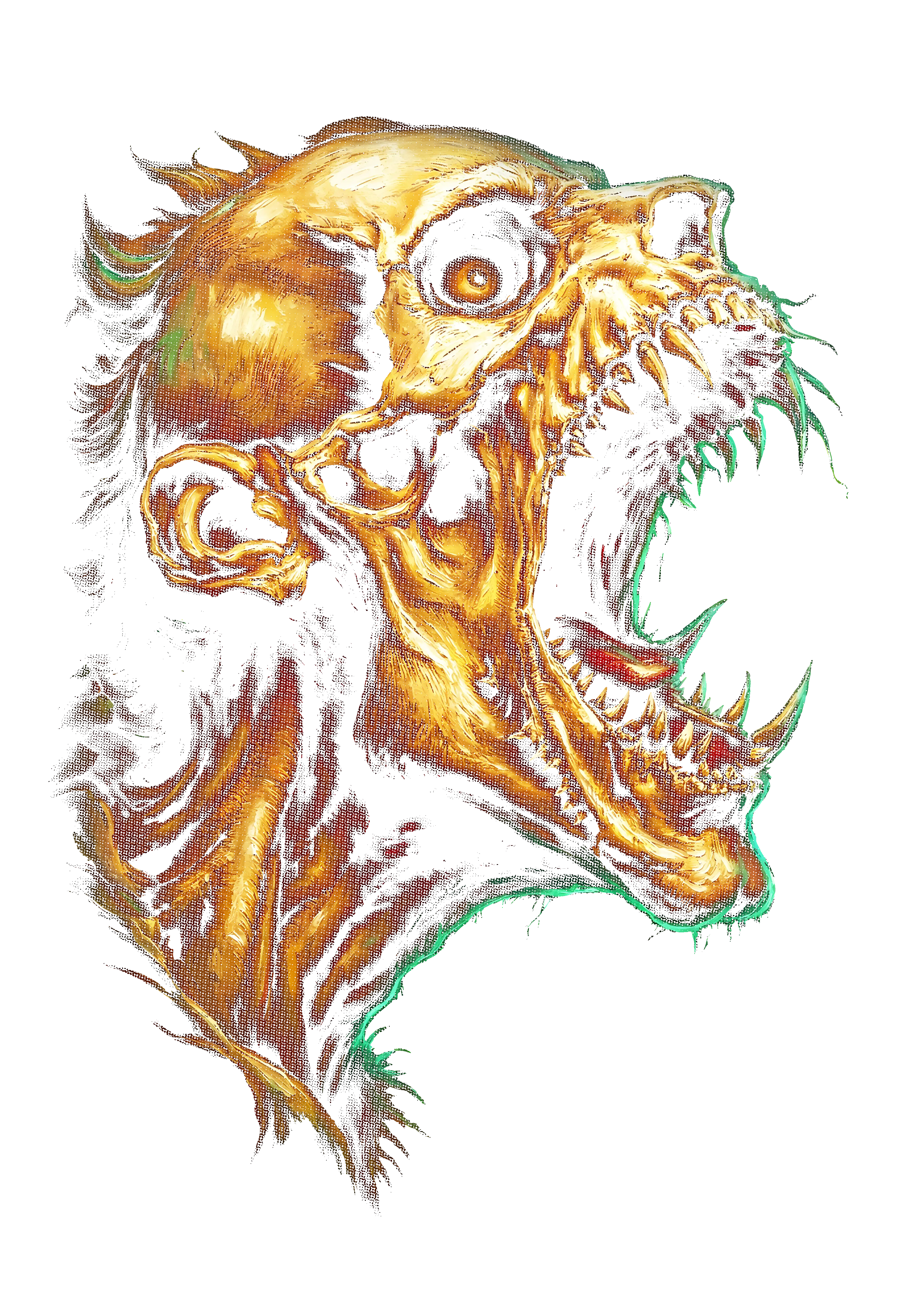 Skull graphic on the back of a black oversized tee