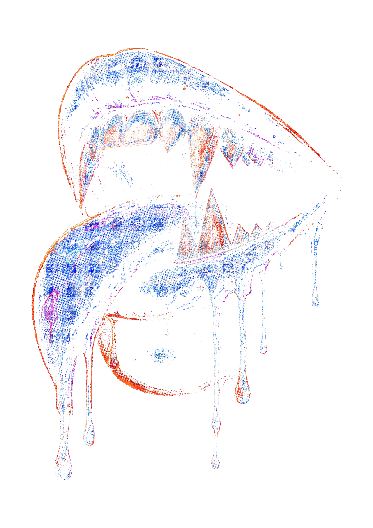 Dark and gothic graphic on the back of a black oversized tee