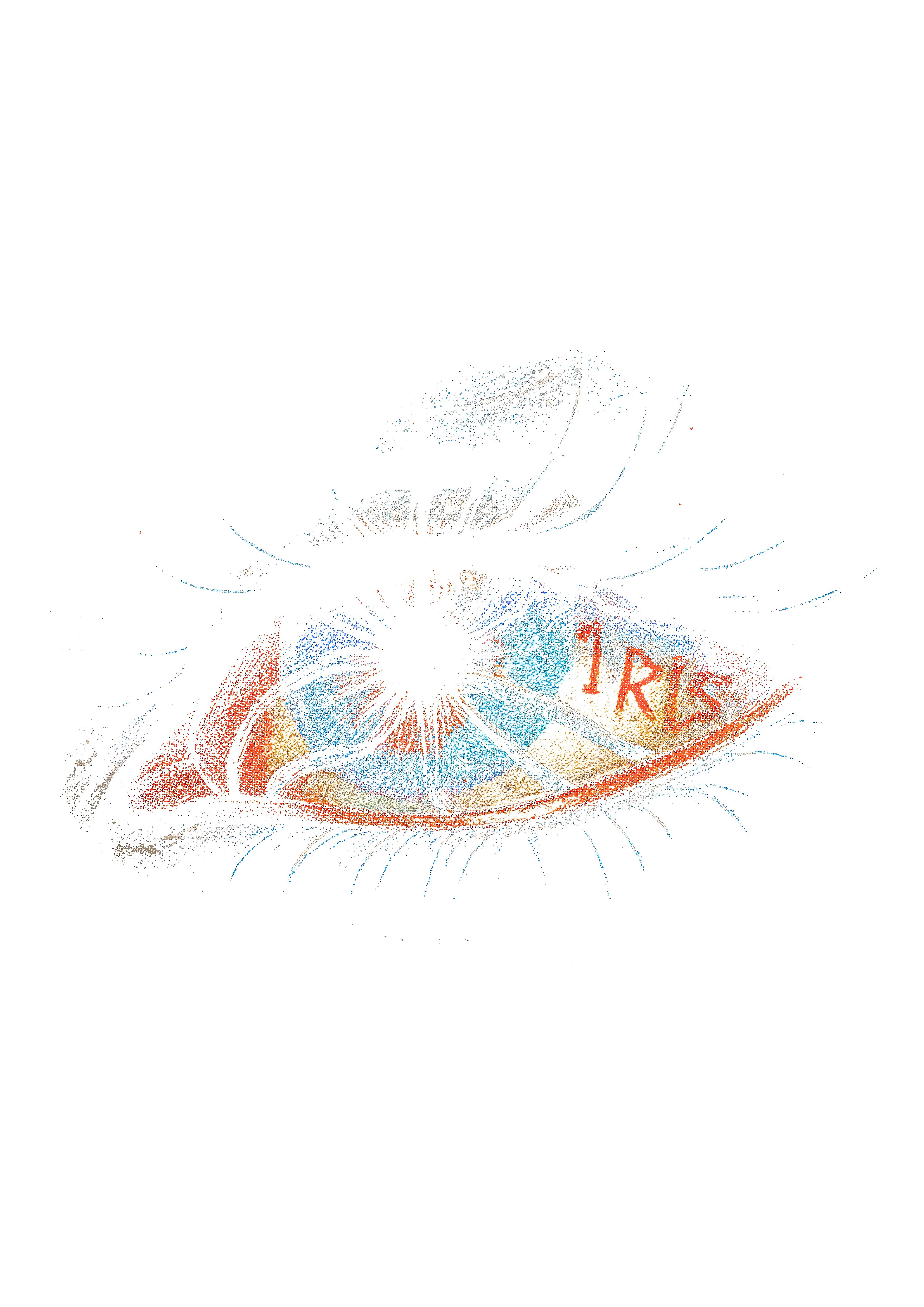 Surreal portrait graphic on the back of a black oversized tee