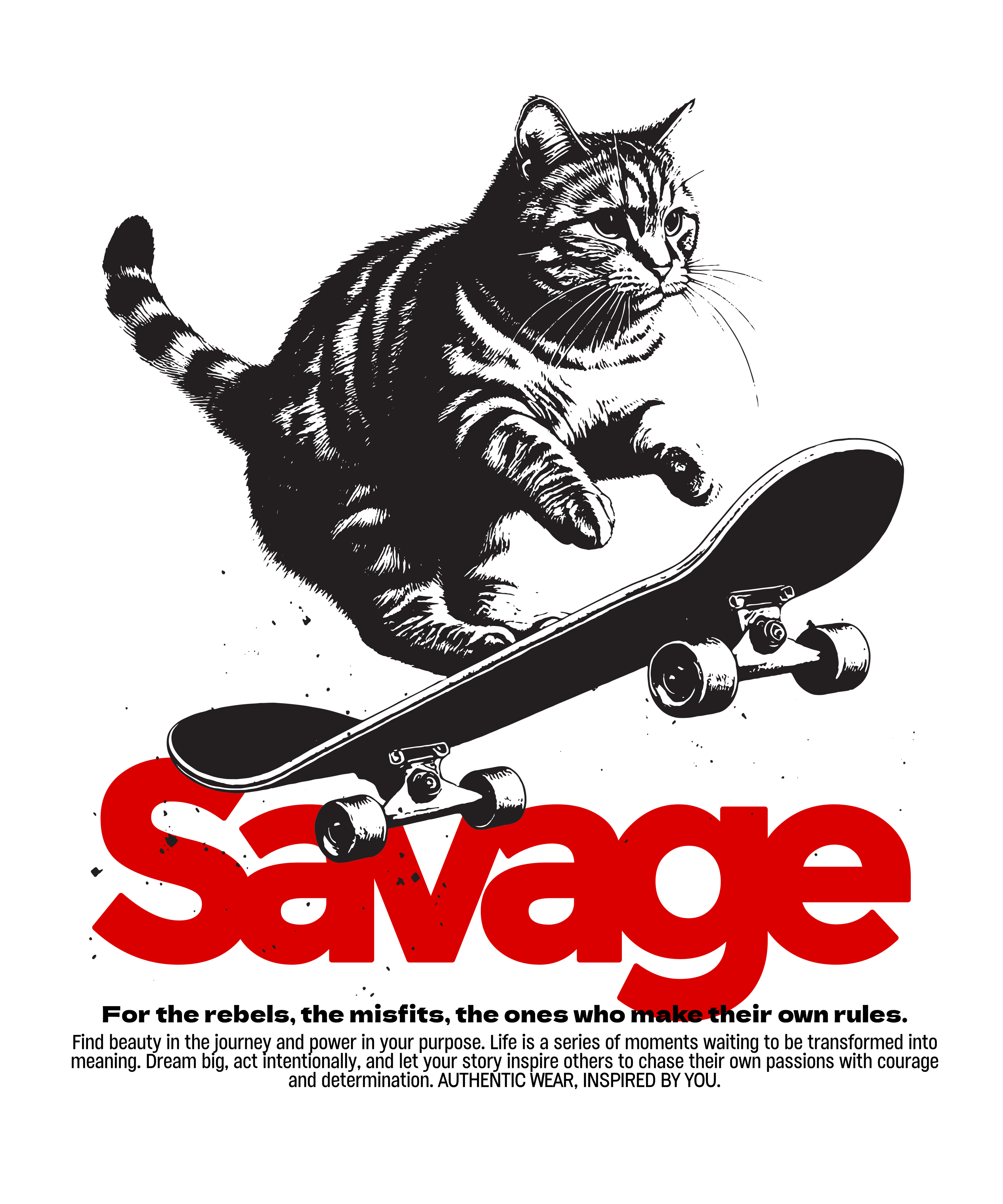 Savage Cat Graphic Tee