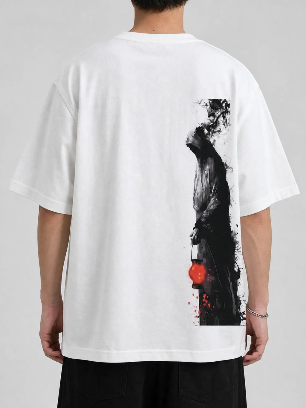 The Emberkeeper oversized tee - back print on model