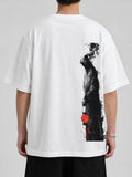 The Emberkeeper oversized tee - back print on model