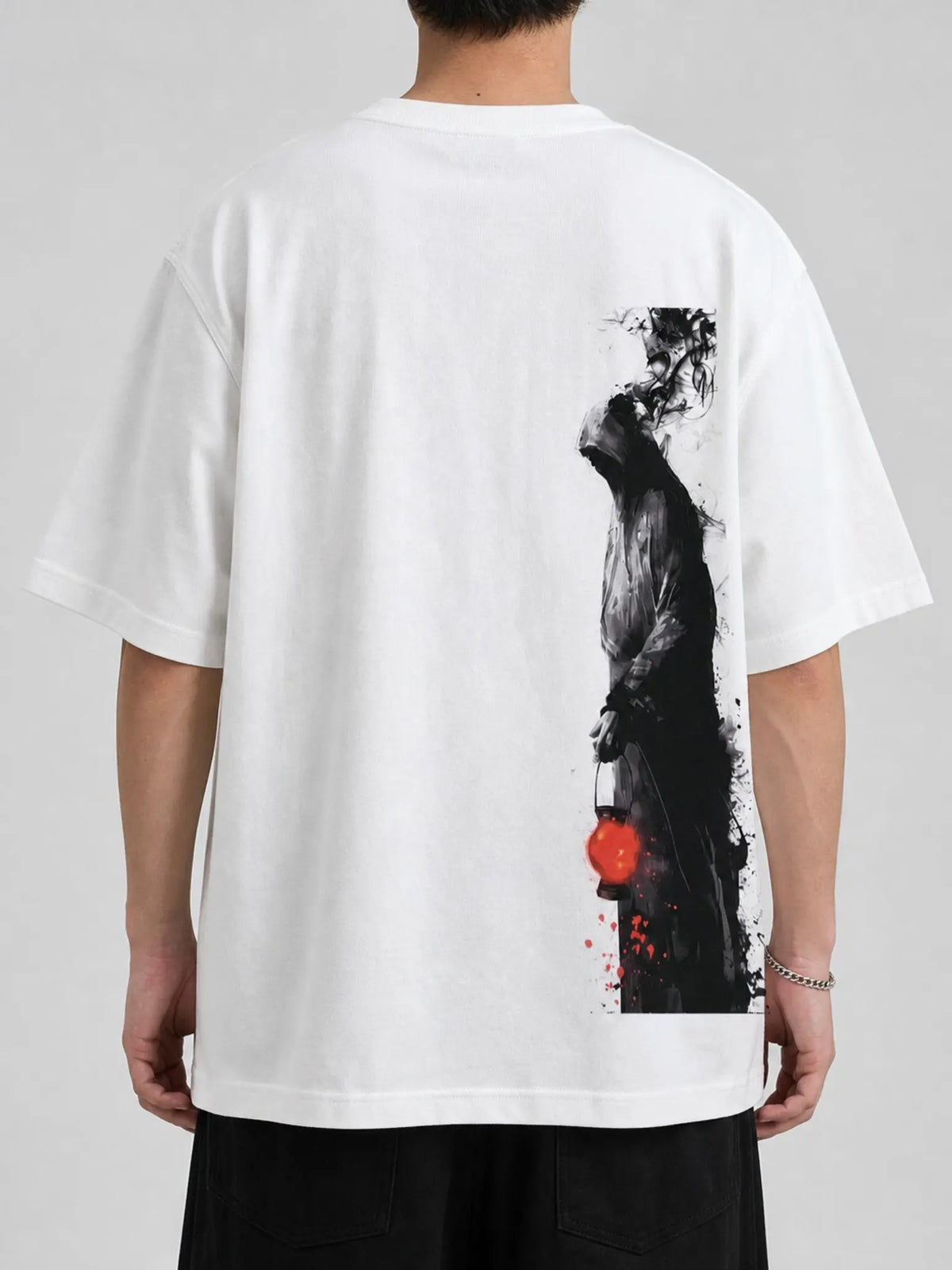 The Emberkeeper oversized tee - back print on model