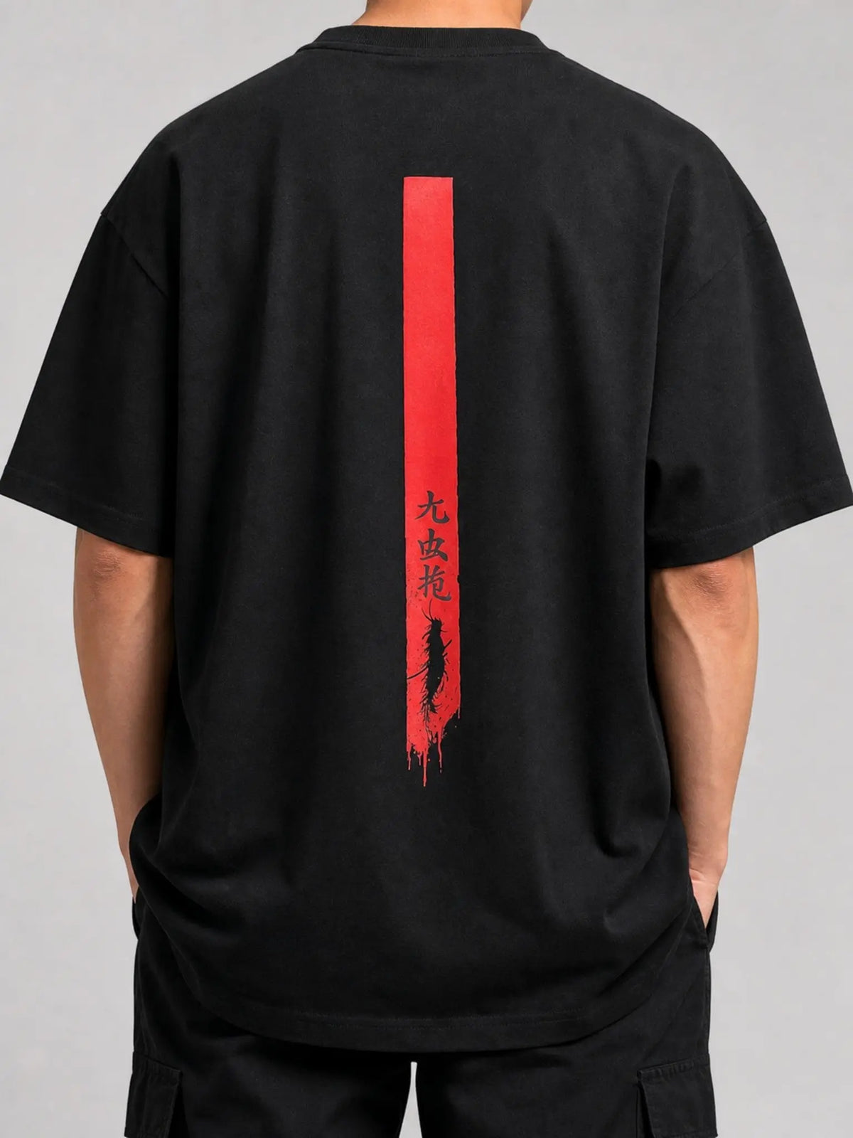 Kenji oversized tee - back print on model